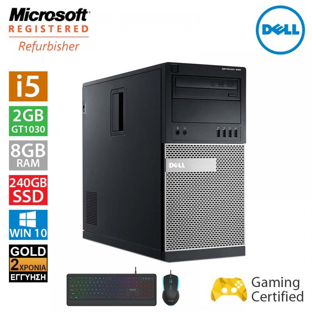 Dell Optiplex 990 MT (i5 2500/8GB/240GB SSD + 500GB HDD/GT1030 2GB/Philips Set Gaming)