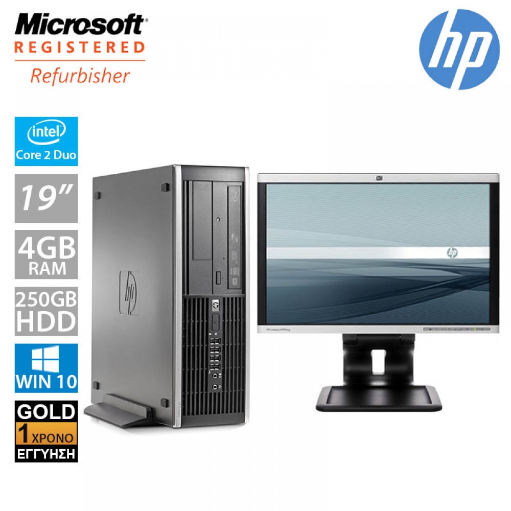 Hp Compaq Elite 8000 SFF (PENTIUM E6500/4GB/250GB HDD/Οθόνη 19")