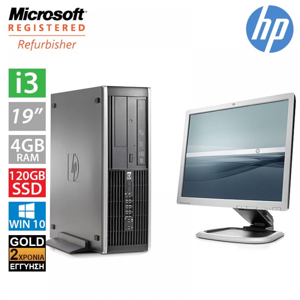 Hp Compaq 6300 SFF (I3 2120/4GB/120GB SSD + 250GB HDD/Οθόνη 19")