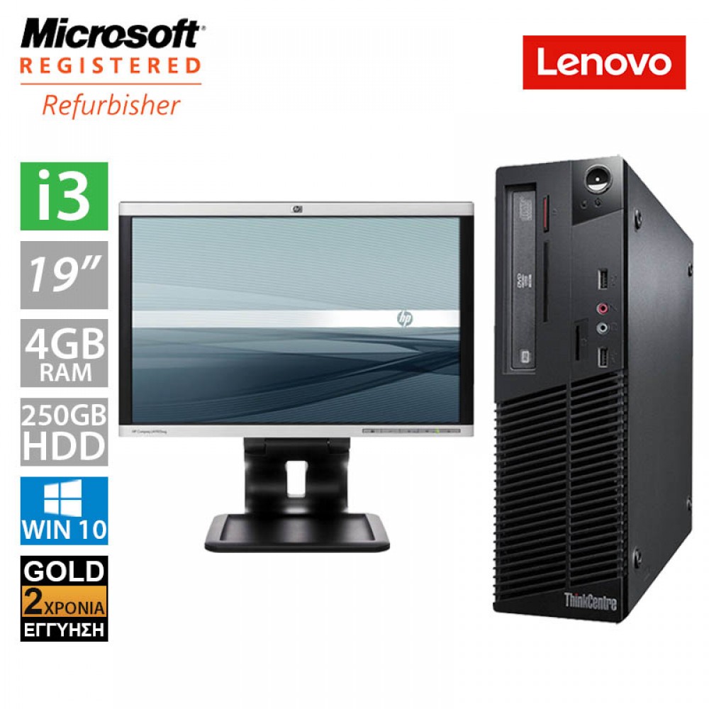 Lenovo ThinkCentre M82 SFF (i3 2120/4GB/250GB HDD/Οθόνη 19")