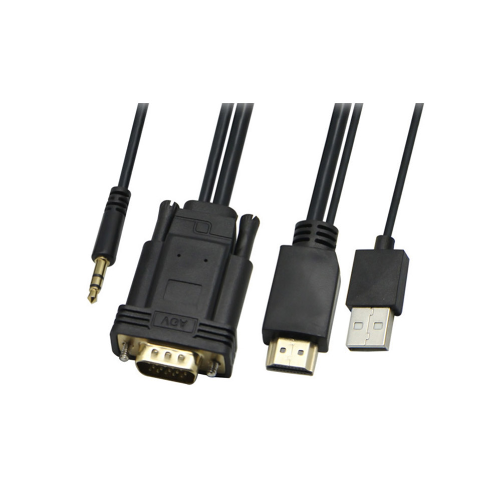PT Καλώδιο HDMI(M) & USB(M) σε VGA(M) & 3.5mm(M), 1080p, 5m