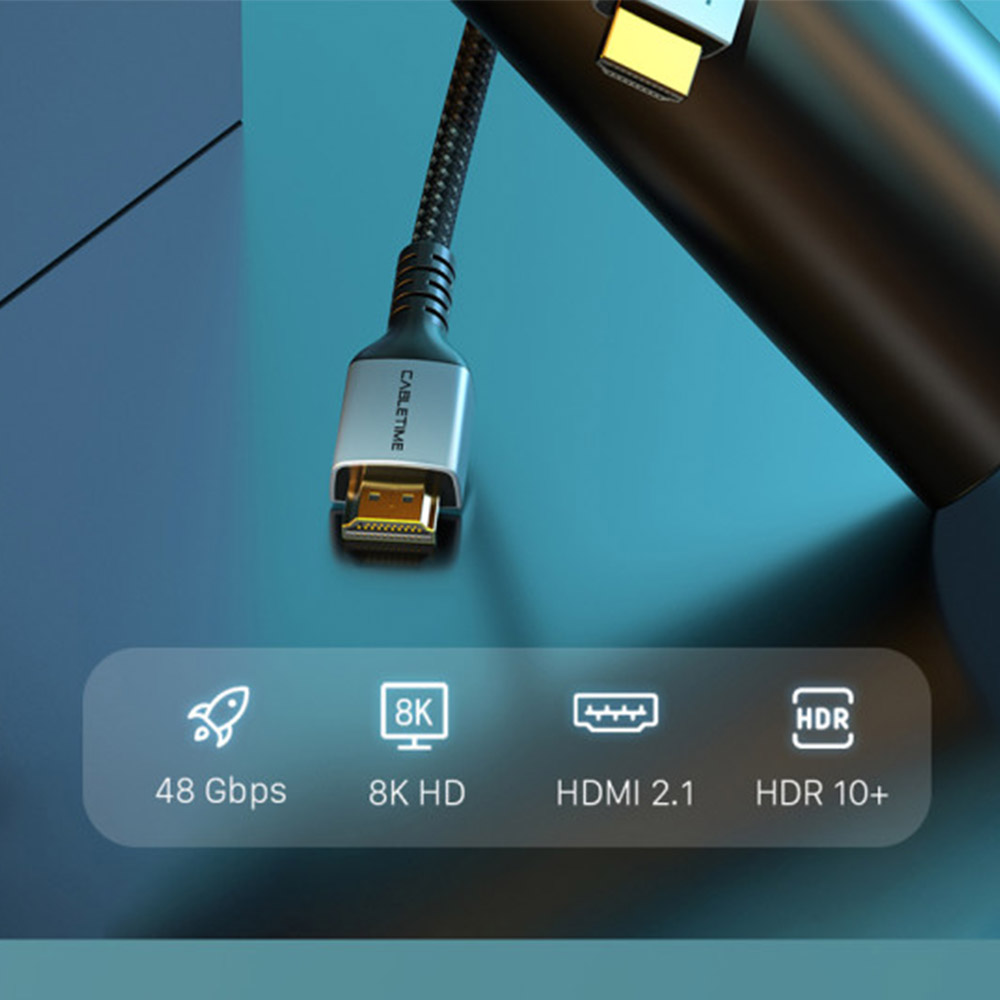 CABLETIME καλώδιο HDMI 2.1 HM8K, 28AWG, 8K/60HZ, 3m, μαύρο