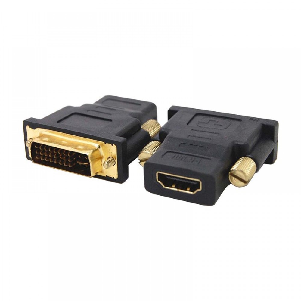POWERTECH adapter από DVI I (24+5) M σε HDMI F, χρυσό (CAB-H056)