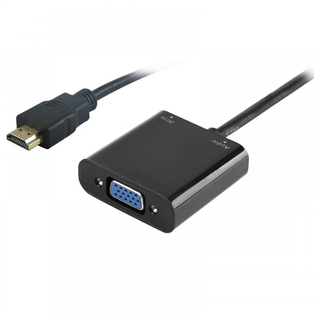 POWERTECH converter HDMI (M) σε VGA (F) PTH-025 με Audio, μαύρο