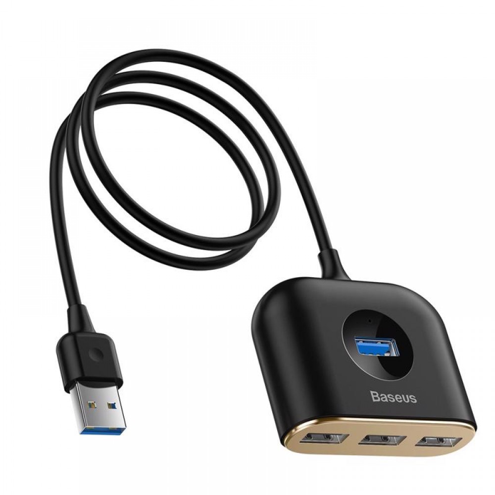 Baseus Square HUB Adapter USB 3.0 to 4 x USB 1m (CAHUB-AY01) black