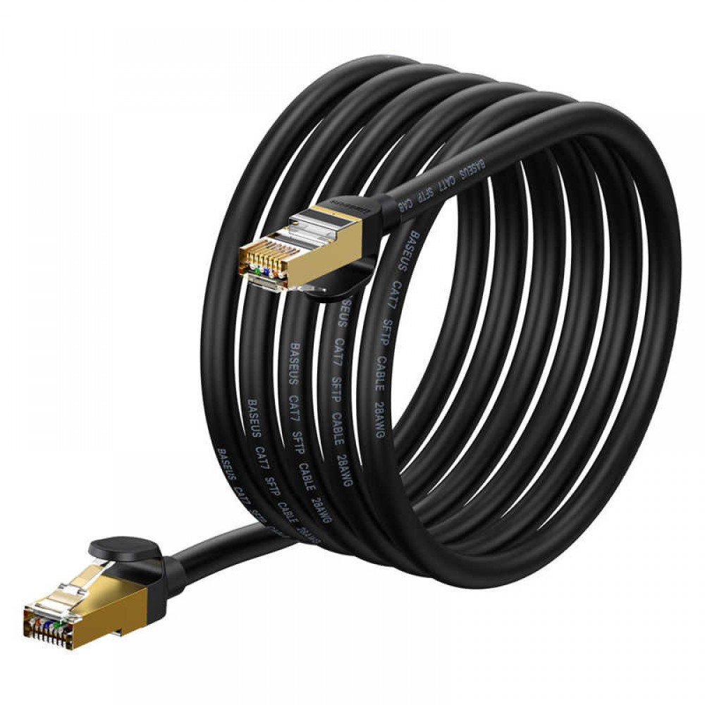 Baseus Speed Seven RJ45 Ethernet Cable Cat 7 10Gbps 3m (10401) black