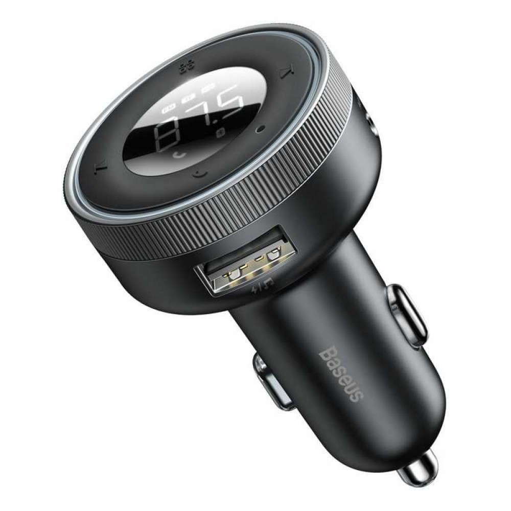 Baseus Enjoy FM Transmitter Bluetooth Car Charger LED 2x USB / 3.5mm jack 3.4A (CCLH-01) black