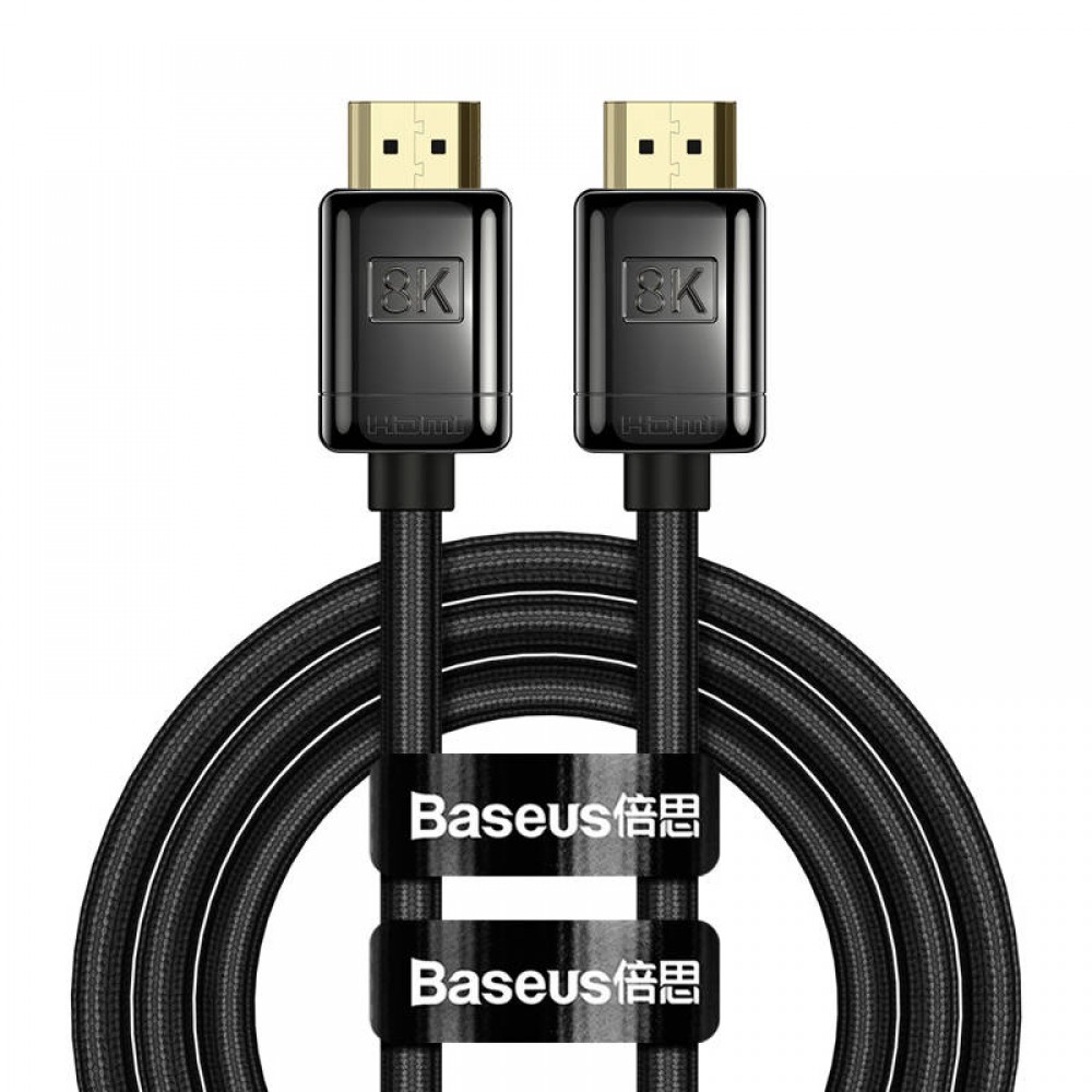 Baseus HDMI 2.1 Cable 8K 60Hz / 4K 120Hz / 2K 144Hz / eARC QMS HDR VRR ALLM (2m) black Baseus HDMI 2.1 Cable 8K 60Hz / 4K 120Hz / 2K 144Hz / eARC QMS HDR VRR ALLM (2m) black