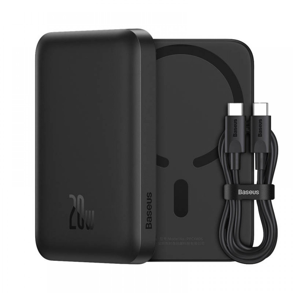 Baseus Xiaobai Mini MagSafe Wireless Power Bank 6000mAh 20W 0.5m (black) Baseus Xiaobai Mini MagSafe Wireless Power Bank 6000mAh 20W 0.5m (black)