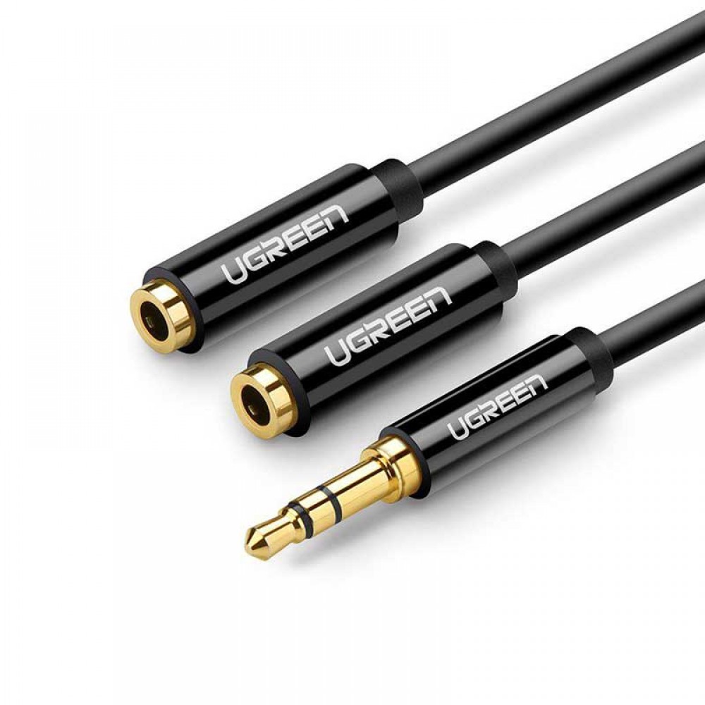Ugreen Headphone Splitter Cable Mini Jack 3.5mm Male to 2x (Audio Output) 0.25cm (20816) black