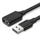Ugreen Extension Cable Καλώδιο Επέκτασης USB 2.0 480Mbps (female) - (male) 1.5m (US103) black