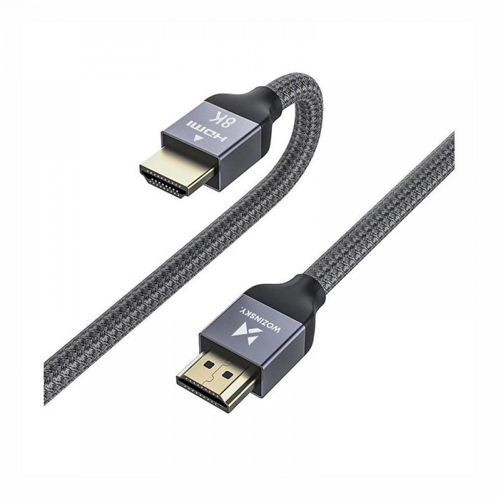 Wozinsky HDMI cable 2.1 8K 60Hz 48Gbps / 4K 120Hz / 2K 144Hz (2m) silver (WHDMI-20)