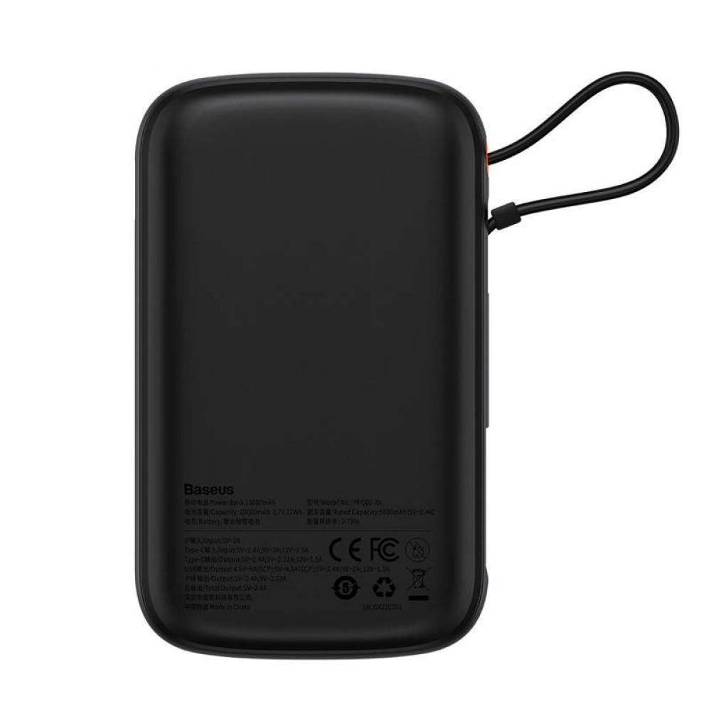 Baseus Q Pow Power Bank 10000mAh 20W Lightning Cable QC SCP AFC FCP (PPQD020001) black Baseus Q Pow Power Bank 10000mAh 20W Lightning Cable QC SCP AFC FCP (PPQD020001) black