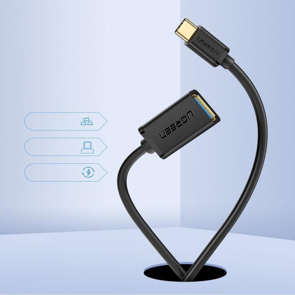 Ugreen Adapter OTG Type-C (male) σε USB-A (female) USB 3.0 black (30701)
