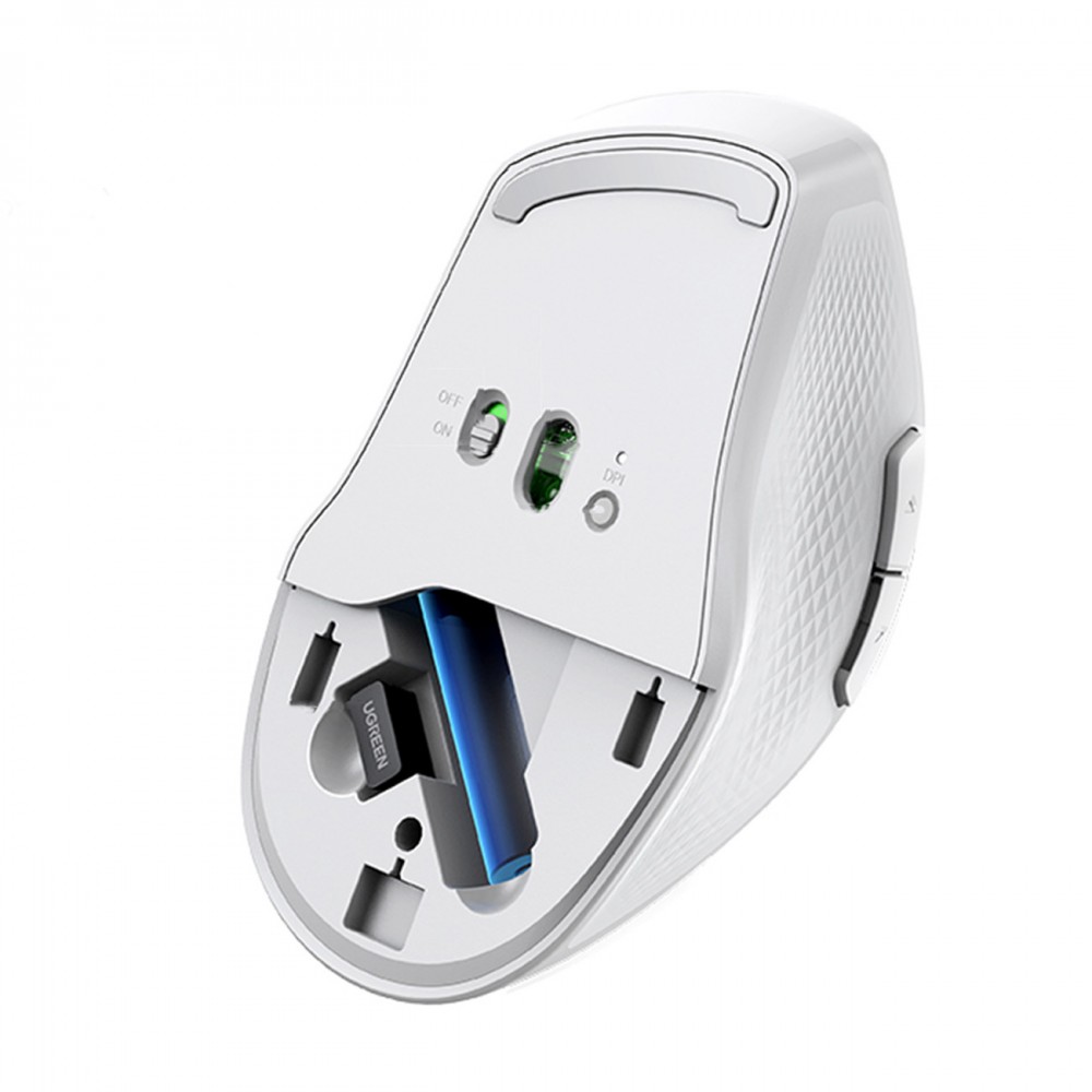 Ugreen Ergonomic Ασύρματο Ποντίκι Bluetooth / 2.4 GHz (MU101) white