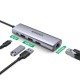 Ugreen CM266 HUB Adapter 5in1 1xRJ45 / 3x USB-A 3.0 / Micro USB (Power) gray