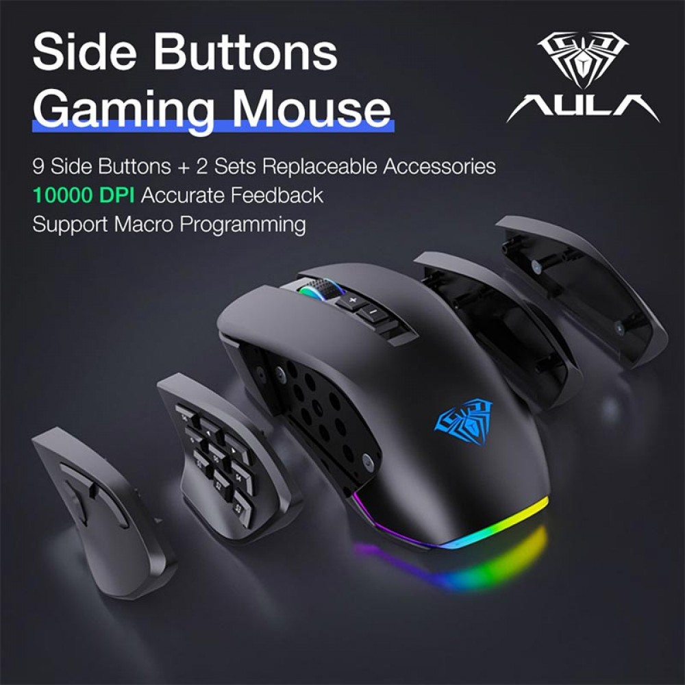AULA Gaming ποντίκι Fire 14 Η510 10.000DPI 14 πλήκτρα (black)*