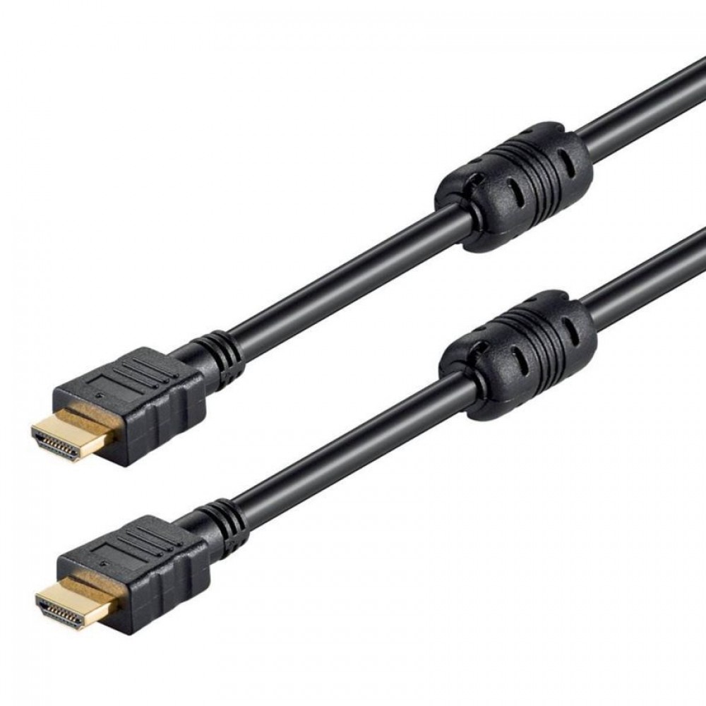 POWERTECH Καλώδιο HDMI (Μ) 19pin 1,4V, Χάλκινο, 2x Ferrites, 3m, Black
