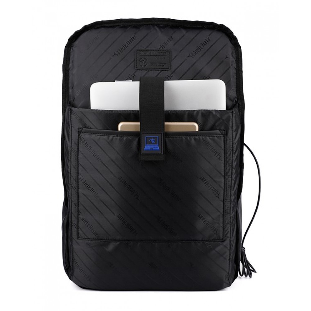 ARCTIC HUNTER τσάντα πλάτης B00069-BK με θήκη laptop, αδιάβροχη, μαύρη